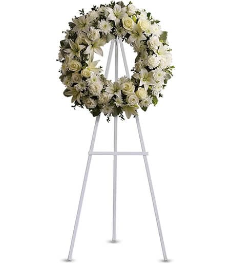 Circular sympathy wreath for funeral service